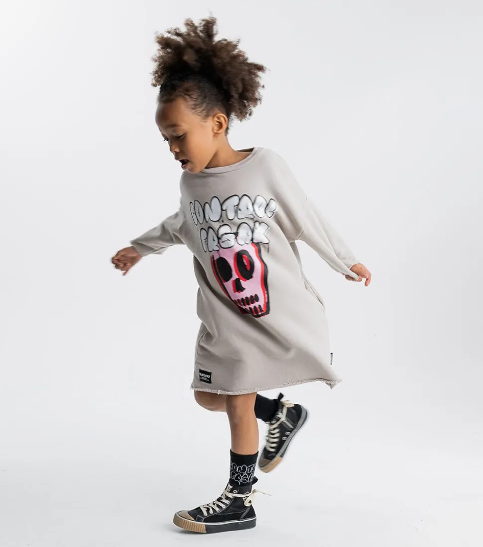 NUNUNU Bubbly Dizzy Skull Sweat Dress New