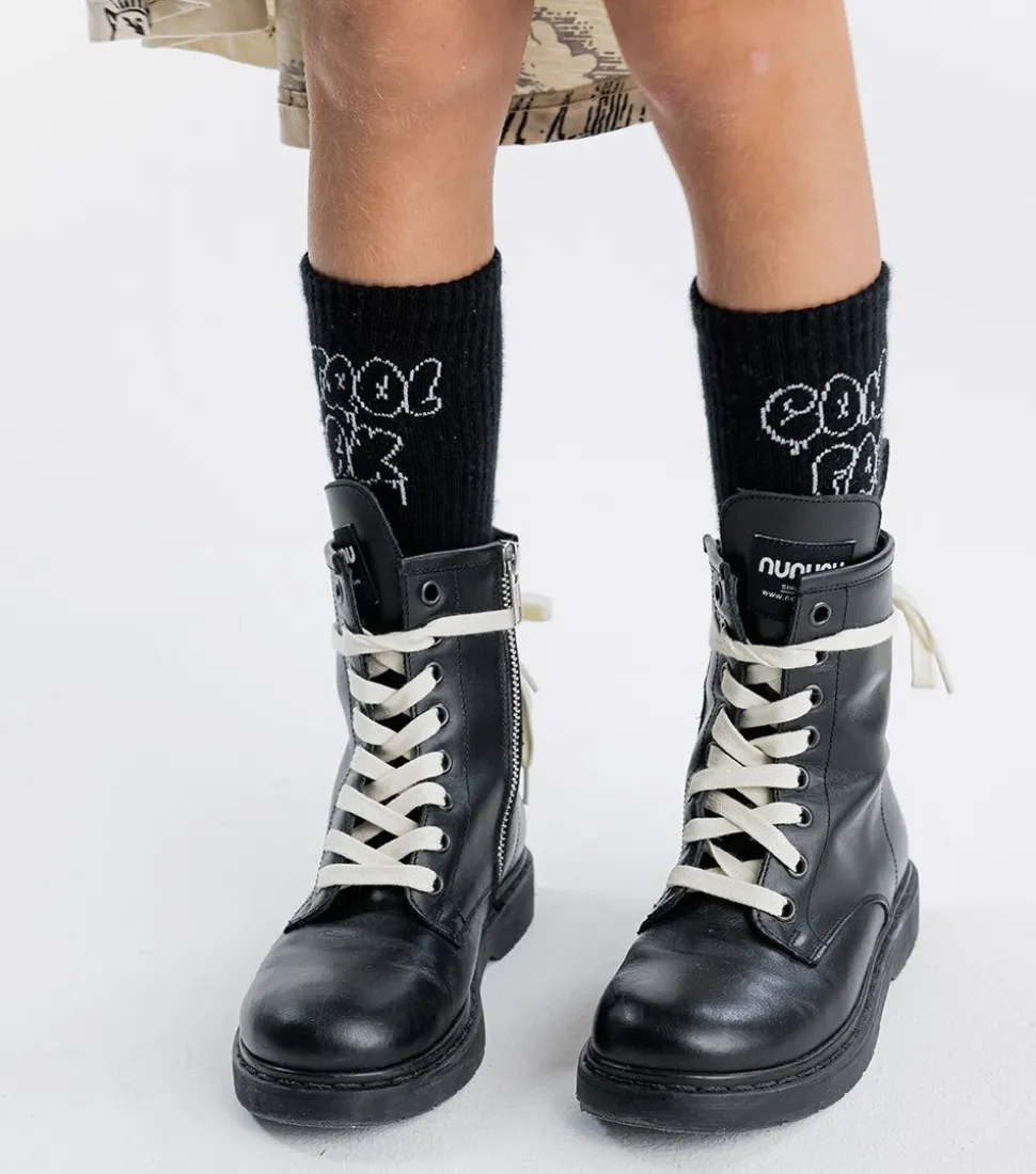 NUNUNU Combat Boots Flash Sale