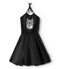 NUNUNU Cool Cat Collar Dress Cheap