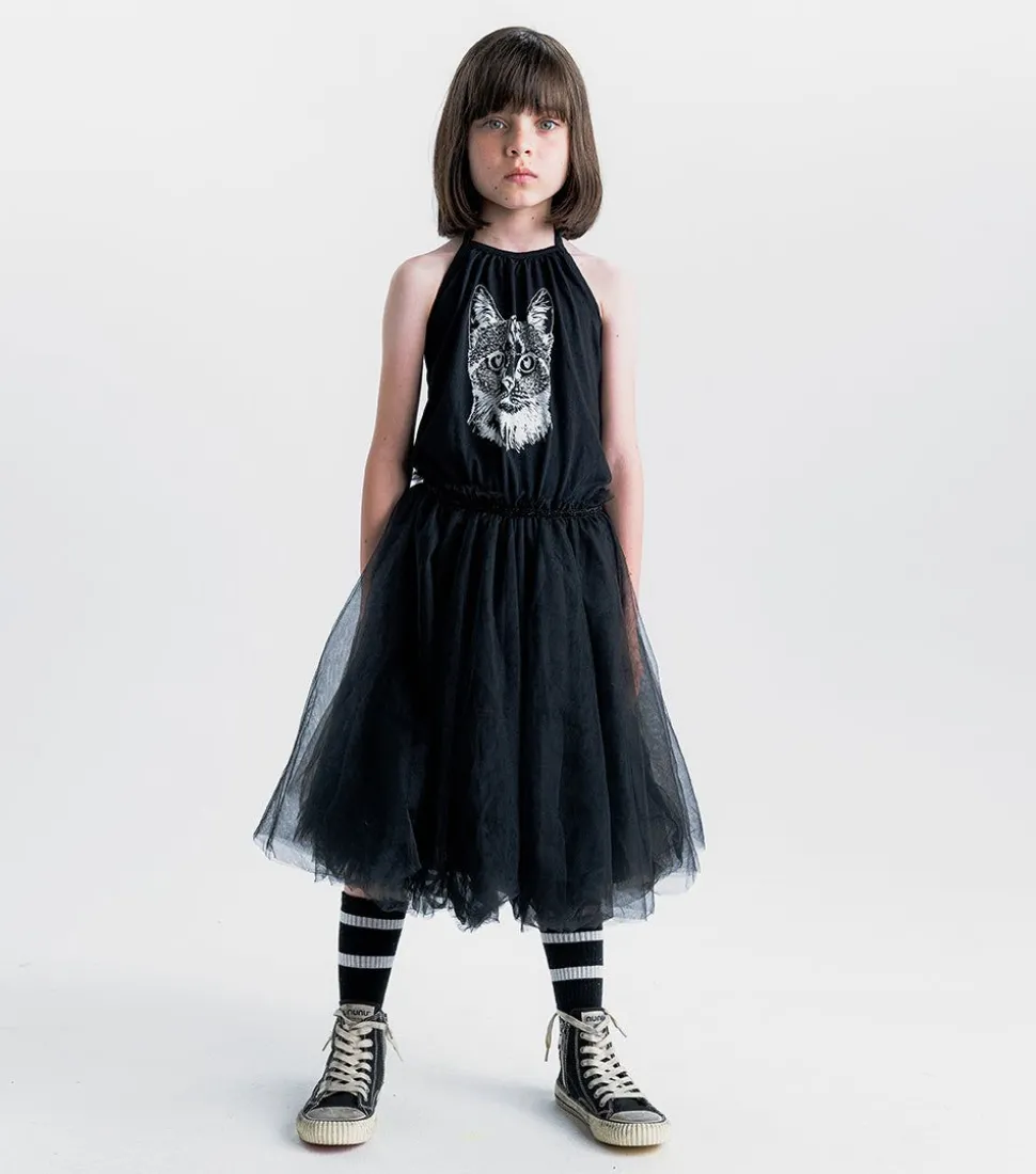 NUNUNU Cool Cat Collar Dress Cheap