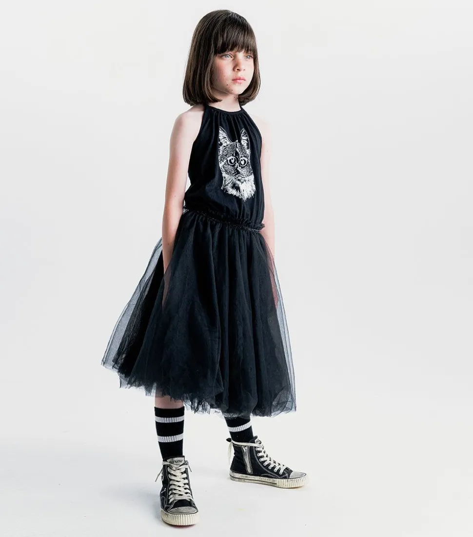 NUNUNU Cool Cat Collar Dress Cheap
