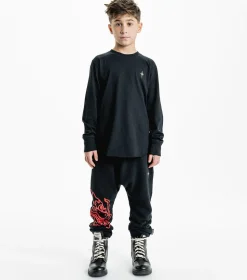 NUNUNU French Terry Dragon Baggy Pants Cheap