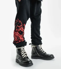 NUNUNU French Terry Dragon Baggy Pants Cheap