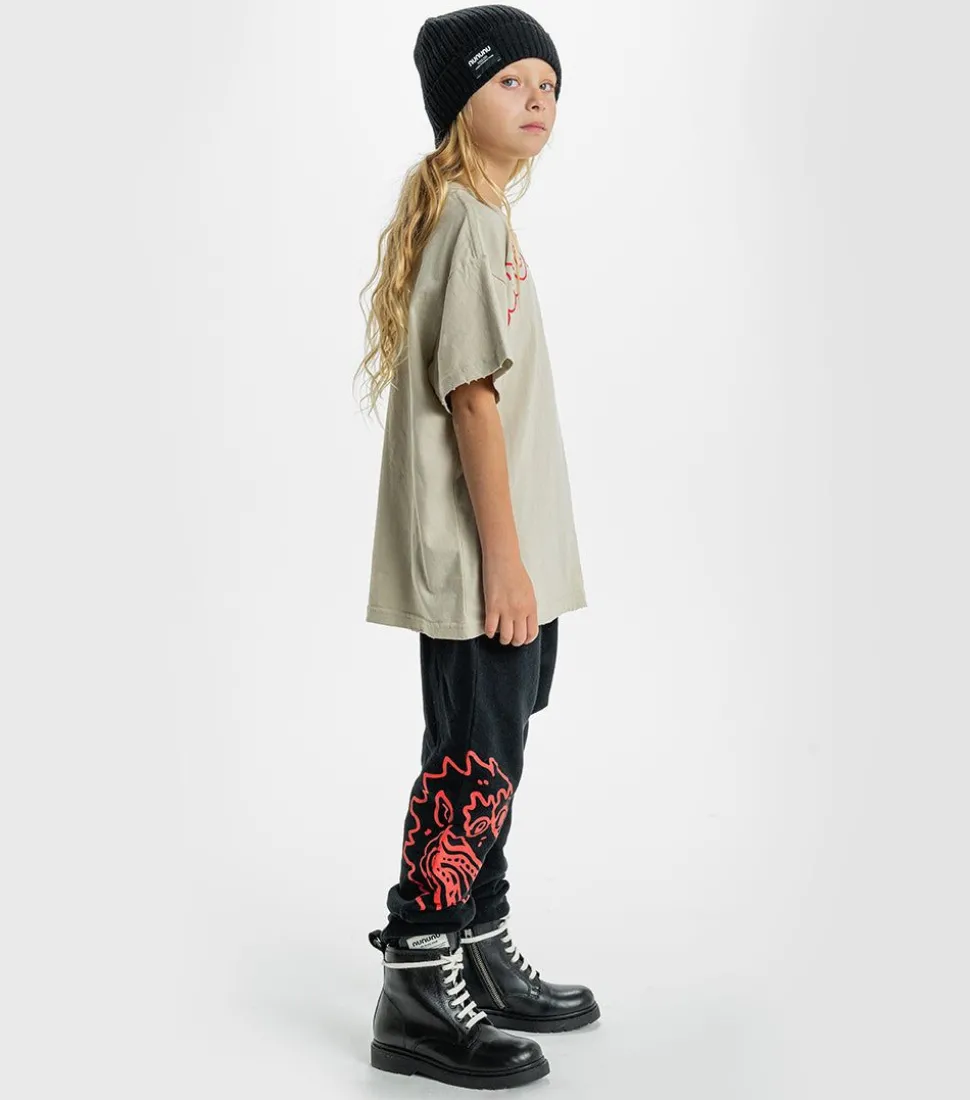 NUNUNU French Terry Dragon Baggy Pants Cheap