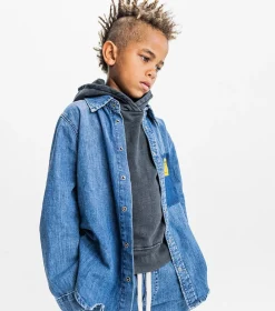 NUNUNU Light Denim Shirt Fashion