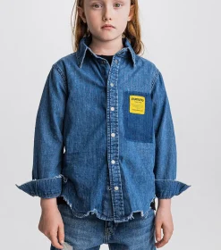 NUNUNU Light Denim Shirt Fashion