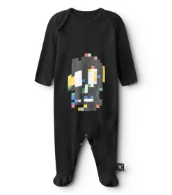NUNUNU Pixel Skull Footed Overall Best Sale