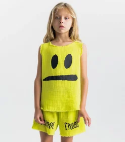 NUNUNU Smirk Muslin Tank Top New