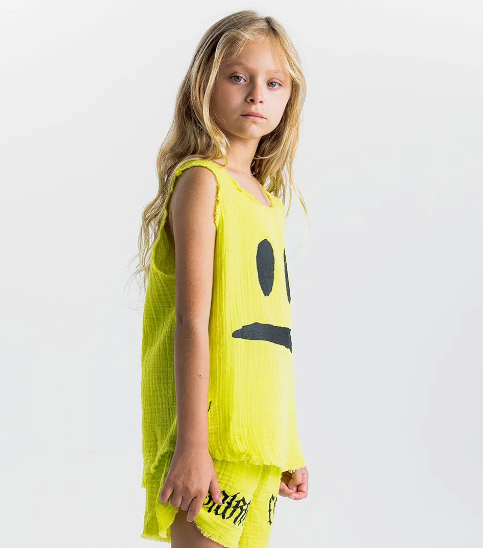 NUNUNU Smirk Muslin Tank Top New