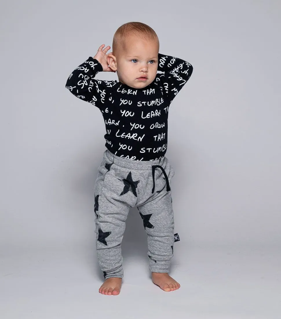 NUNUNU Soft Faded Star Baggy Pants Fashion